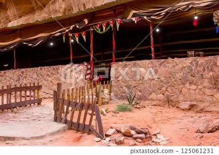 Bedouin cafe in Wadi Rum Desert, Jordan Bedouin cafe in Wadi Rum Desert, Jordan 125061231