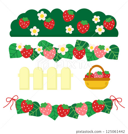 Cute strawberry floral bush decoration Cute strawberry floral bush decoration 125061442