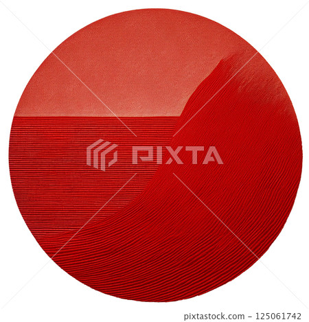 Illustration material of a bright red circle representing the sun and the setting sun 125061742