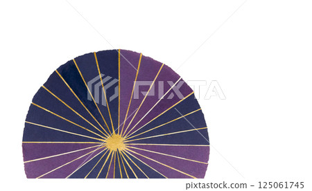 Luxurious semicircular graphic material in purple and gold 125061745