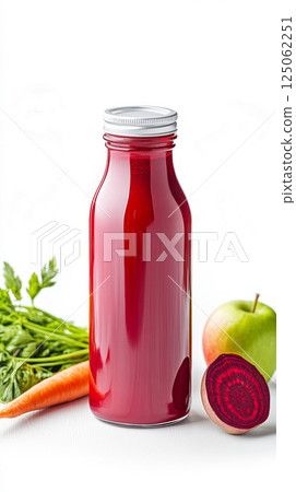 ABC juice combines apple, beetroot, and carrot for a nutritious boost in a clean, modern setting 125062251