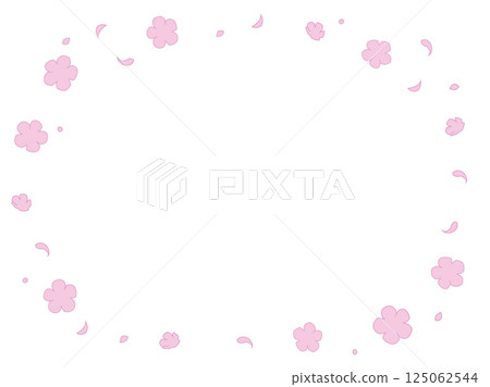 粉紅色花朵簡單框架 粉紅色花朵簡單框架 125062544