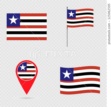 Maranhao Flag Set, State of Brazil. Maranhao Flag Set, State of Brazil. 125062595