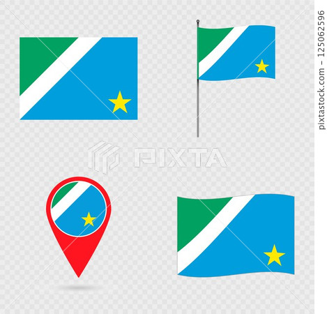 Mato Grosso do Sul Flag Set, State of Brazil. Mato Grosso do Sul Flag Set, State of Brazil. 125062596