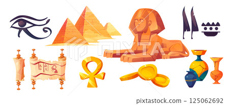 Egyptian ancient history symbols assets 125062692