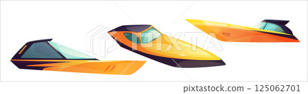 Motorboat modern vehicle set Motorboat modern vehicle set 125062701