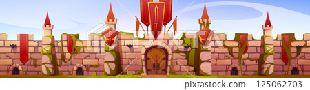 Castle medieval wall fortress 125062703