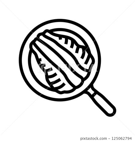 pan seared trout fish line icon vector illustration 125062794