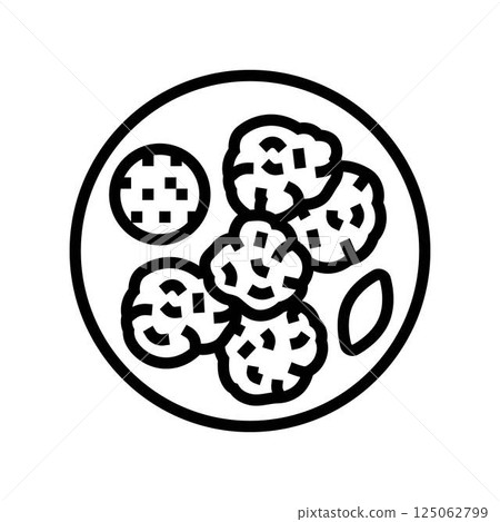 cakes fish line icon vector illustration 125062799