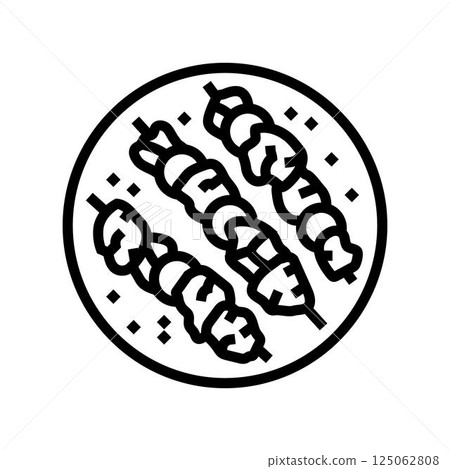 kebabs fish line icon vector illustration kebabs fish line icon vector illustration 125062808