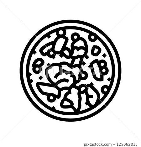 soup fish line icon vector illustration 125062813