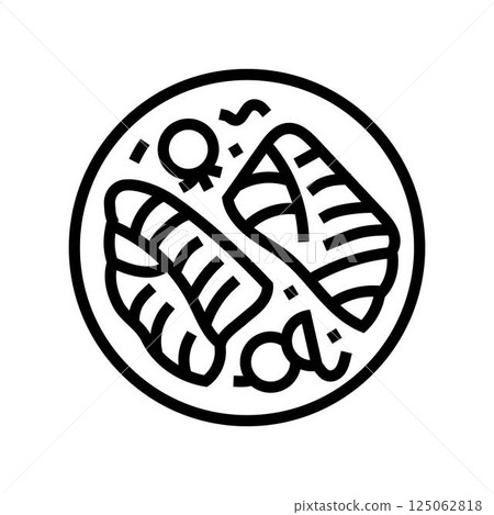 baked cod fish line icon vector illustration baked cod fish line icon vector illustration 125062818