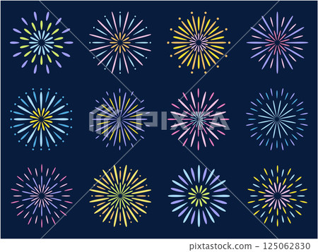 Cute fireworks vector illustration. Summer festival, summer, icon Cute fireworks vector illustration. Summer festival, summer, icon 125062830