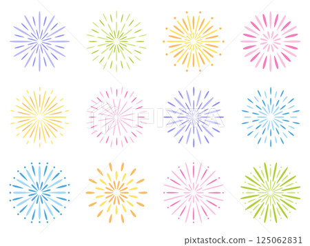 Cute fireworks vector illustration. Summer festival, summer, icon 125062831