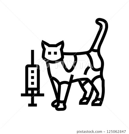 vaccination cat breeding line icon vector illustration 125062847