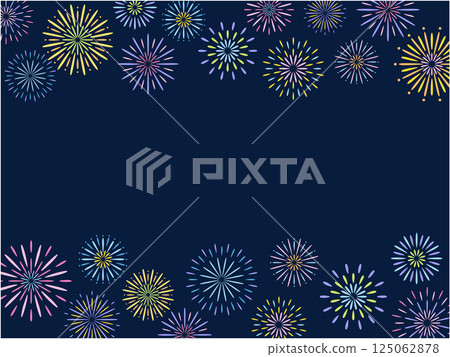 可愛的煙火框架的向量插圖。夏日祭,夏天 可愛的煙火框架的向量插圖。夏日祭,夏天 125062878