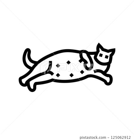 pregnant cat breeding line icon vector illustration 125062912