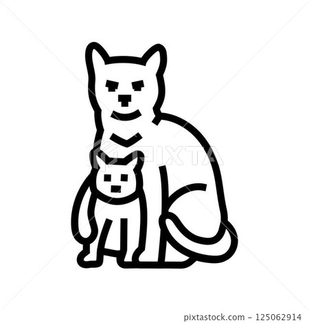 kitten mother cat breeding line icon vector illustration kitten mother cat breeding line icon vector illustration 125062914