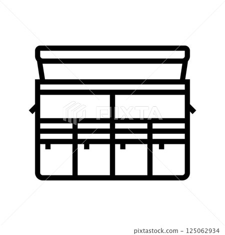 trunk organizer accessory line icon vector illustration 125062934
