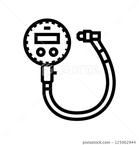 tire pressure gauge accessory line icon vector illustration 125062944