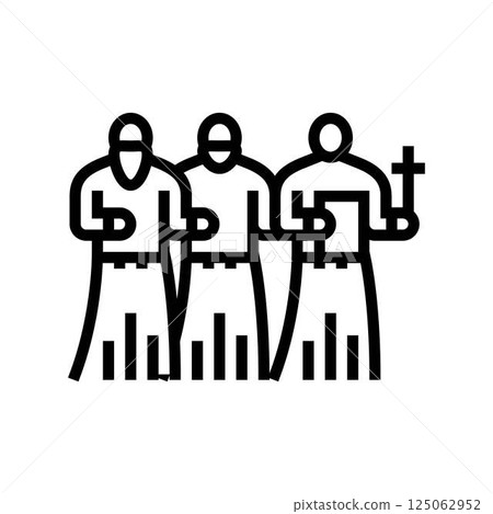 religious procession byzantine line icon vector illustration religious procession byzantine line icon vector illustration 125062952