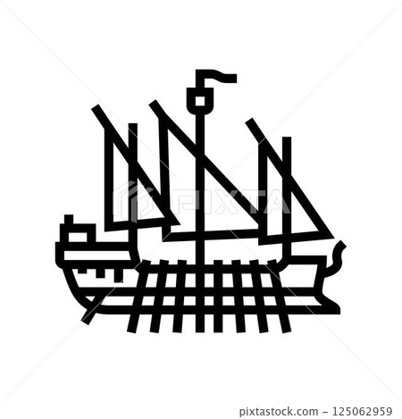 ship byzantine line icon vector illustration 125062959