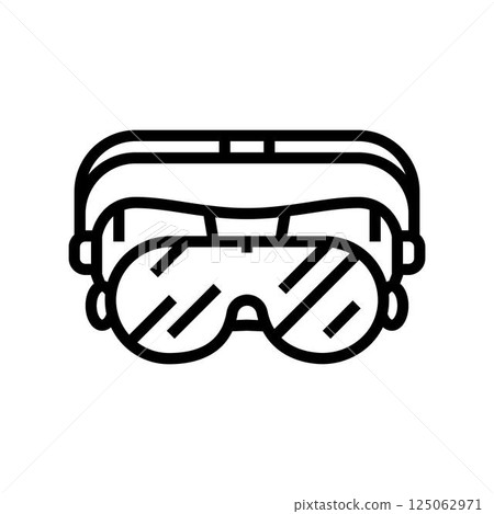 safety goggles bleach line icon vector illustration safety goggles bleach line icon vector illustration 125062971