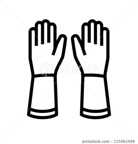cleaning gloves bleach line icon vector illustration cleaning gloves bleach line icon vector illustration 125062989
