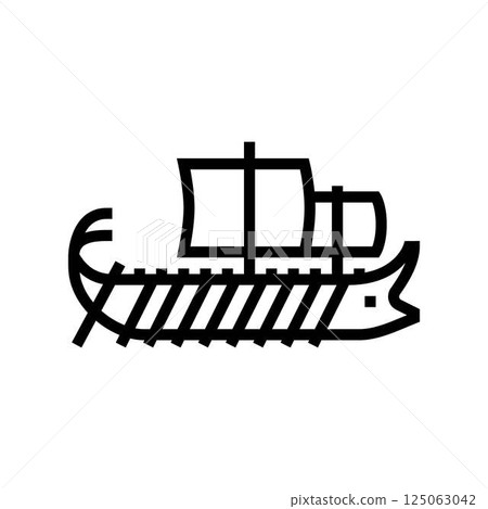 dhow ancient ship line icon vector illustration dhow ancient ship line icon vector illustration 125063042