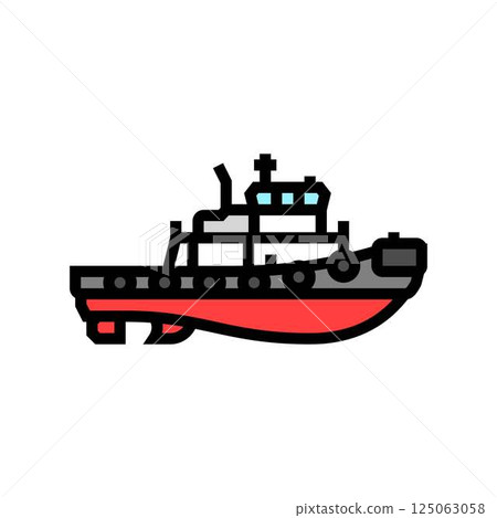 tugboat ship color icon vector illustration 125063058