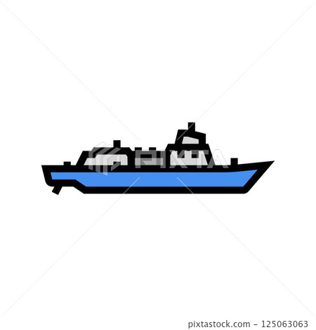 frigate ship color icon vector illustration frigate ship color icon vector illustration 125063063