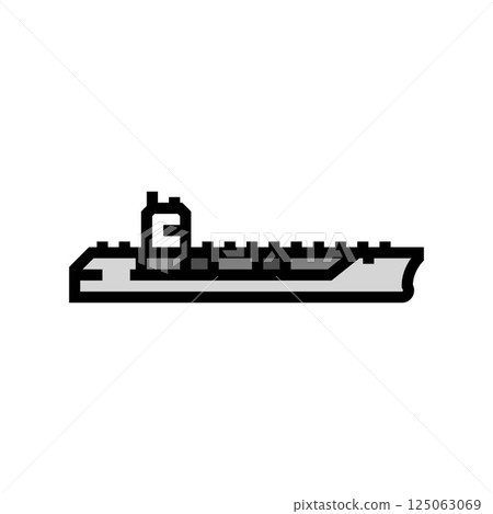 aircraft carrier ship color icon vector illustration 125063069