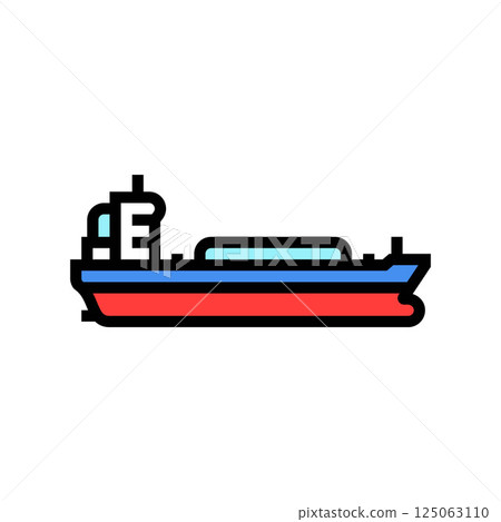 oil tanker ship color icon vector illustration 125063110