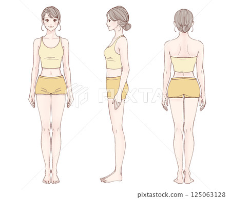 女人全身插圖集[正面，側面，背面] 125063128
