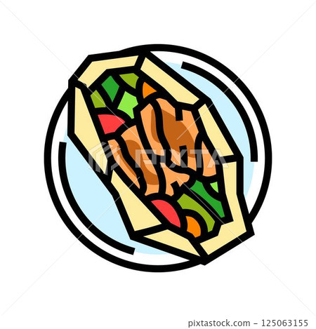 en papillote fish color icon vector illustration en papillote fish color icon vector illustration 125063155