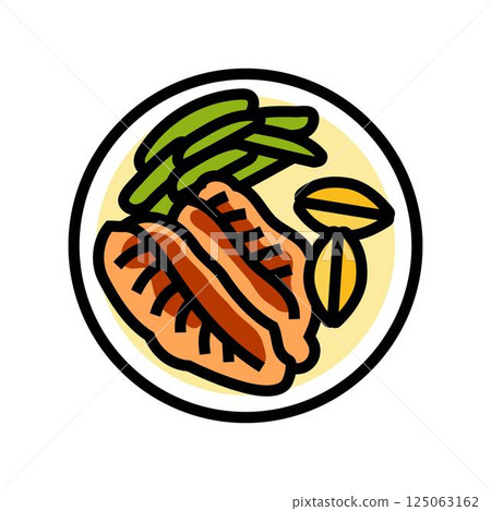 blackened fish color icon vector illustration blackened fish color icon vector illustration 125063162