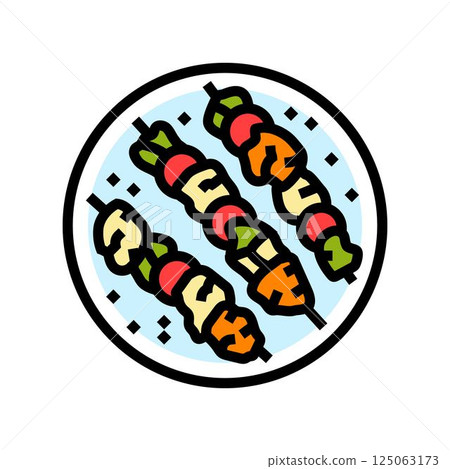 kebabs fish color icon vector illustration 125063173