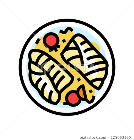 baked cod fish color icon vector illustration baked cod fish color icon vector illustration 125063190