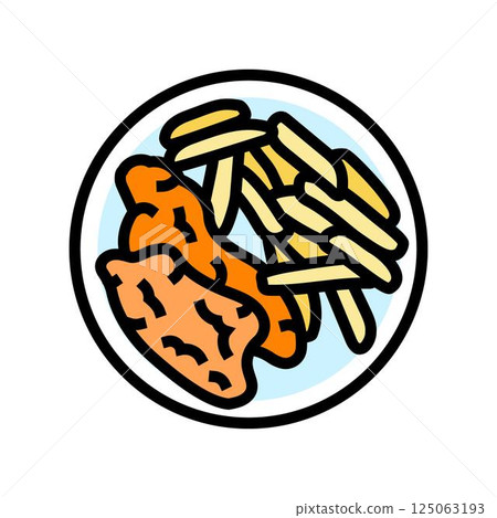 chips fish color icon vector illustration chips fish color icon vector illustration 125063193