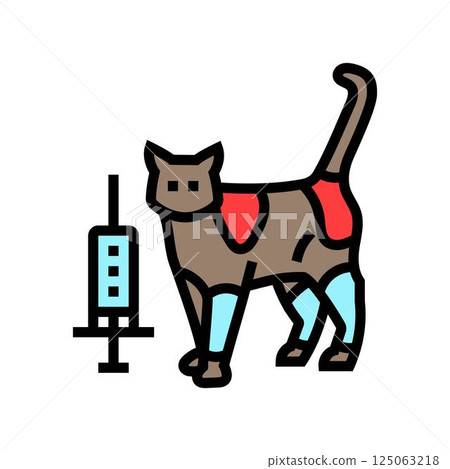 vaccination cat breeding color icon vector illustration 125063218