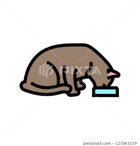 food bowl cat breeding color icon vector illustration food bowl cat breeding color icon vector illustration 125063229
