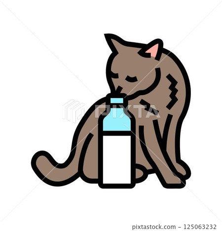 milk bottle cat breeding color icon vector illustration milk bottle cat breeding color icon vector illustration 125063232