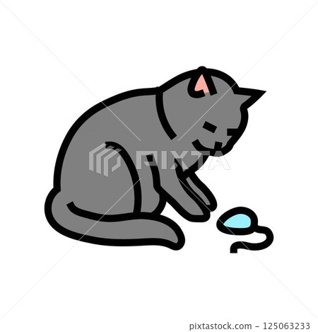 toy mouse cat breeding color icon vector illustration toy mouse cat breeding color icon vector illustration 125063233