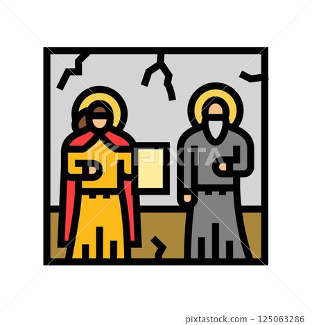 fresco byzantine color icon vector illustration fresco byzantine color icon vector illustration 125063286
