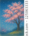 Fantastic scenery with cherry blossoms 125063333
