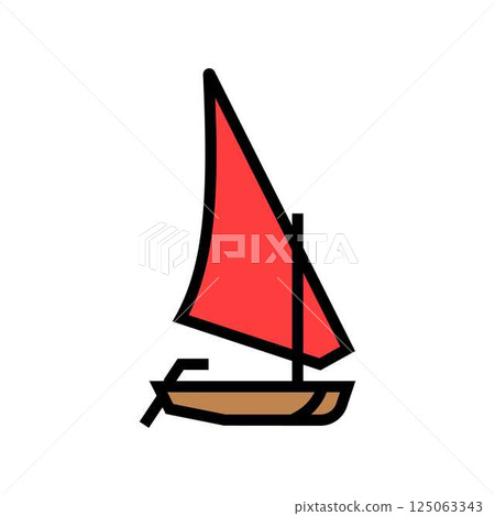 felucca ancient ship color icon vector illustration 125063343
