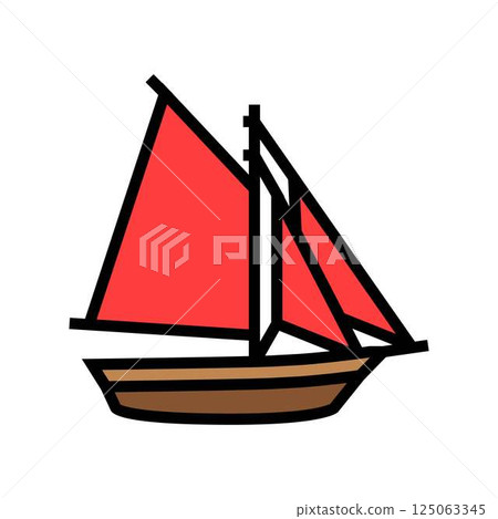 sloop ancient ship color icon vector illustration sloop ancient ship color icon vector illustration 125063345