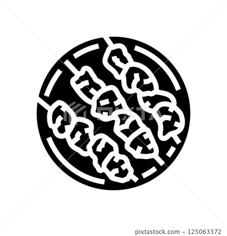 souvlaki chicken dish glyph icon vector illustration 125063372