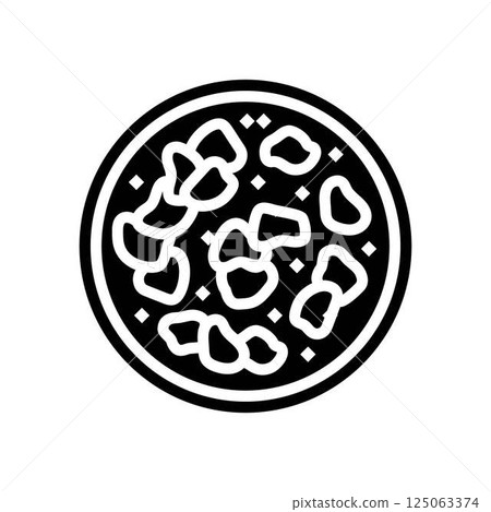 tikka masala chicken dish glyph icon vector illustration 125063374