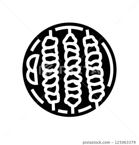 satay chicken food glyph icon vector illustration 125063379
